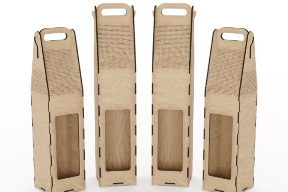 Wine Box Carrier Laserschneiden Von Creative Fabrica Crafts