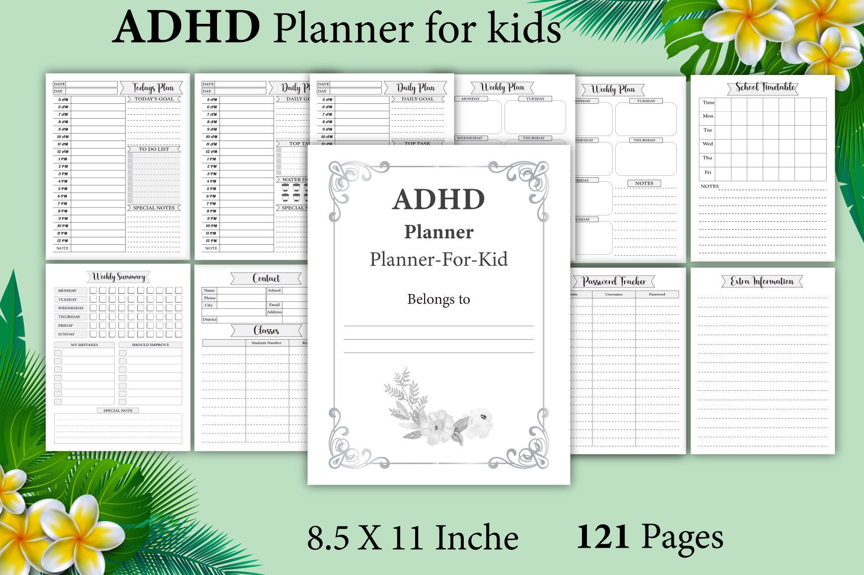 ADHD Planner for Kids KDP Interior Graphic by designmela01 · Creative ...