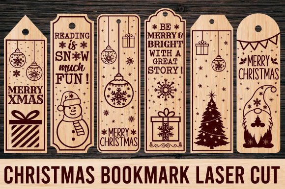 Christmas bookmark laser cut bundle