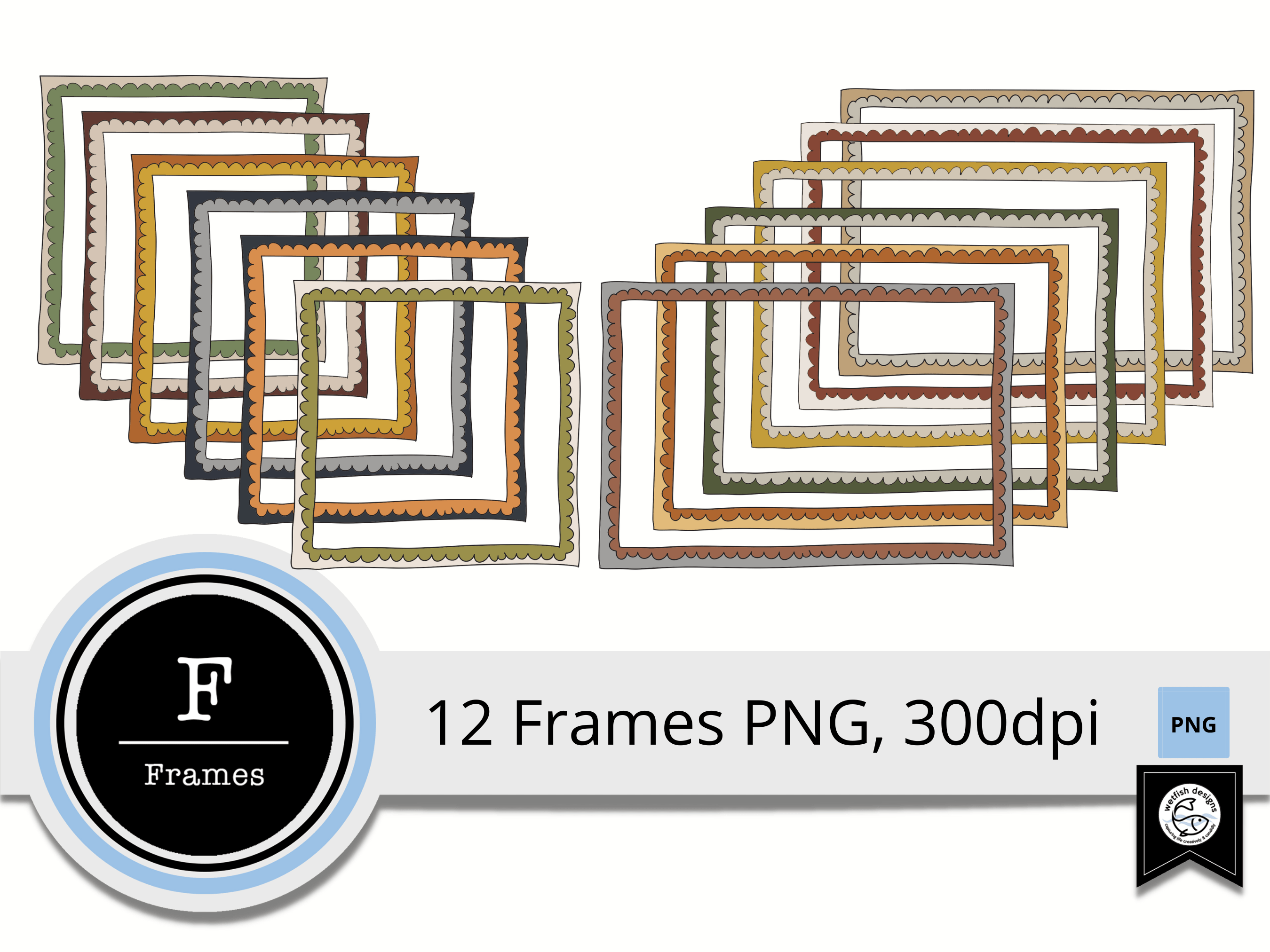 Fall Doodle Frames Clipart