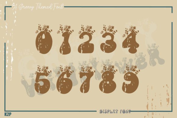 Groovy Wildflower Font PNG with transparent background - Preview 3