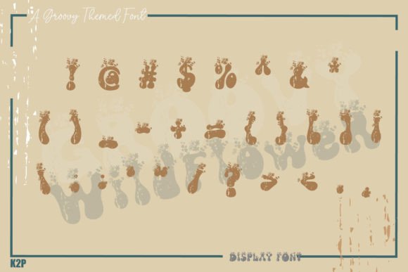 Groovy Wildflower Font PNG with transparent background - Preview 4