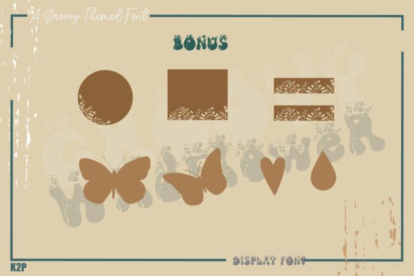 Groovy Wildflower Font PNG with transparent background - Preview 5