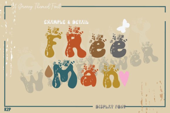 Groovy Wildflower Font PNG with transparent background - Preview 6