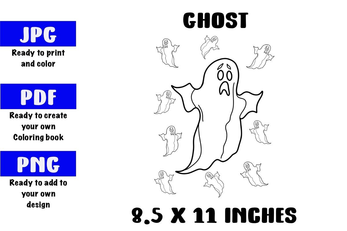 Halloween Ghost Coloring Page for Kids Graphic by Digital Delicacy ...
