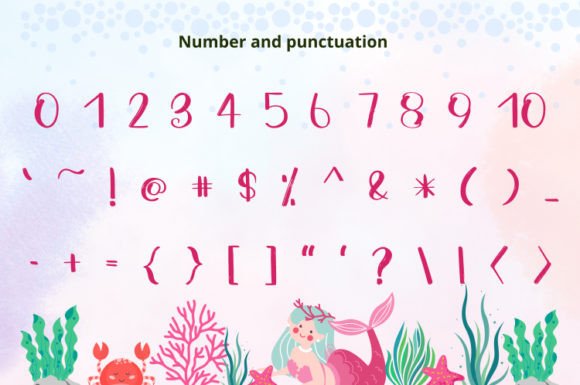 Little Mermaid Font PNG with transparent background - Preview 5