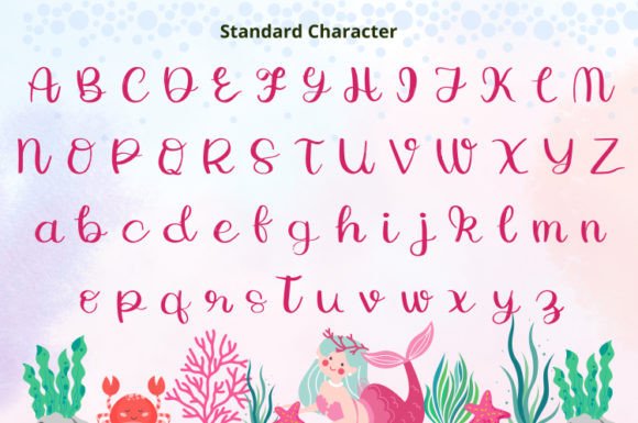 Little Mermaid Font PNG with transparent background - Preview 4
