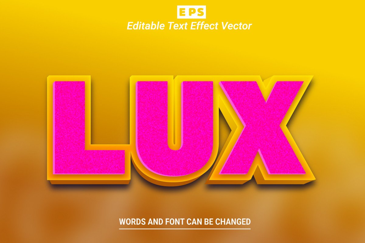 Lux 3d Editable Text Effect Vector Graphic by TrueVector · Creative Fabrica
