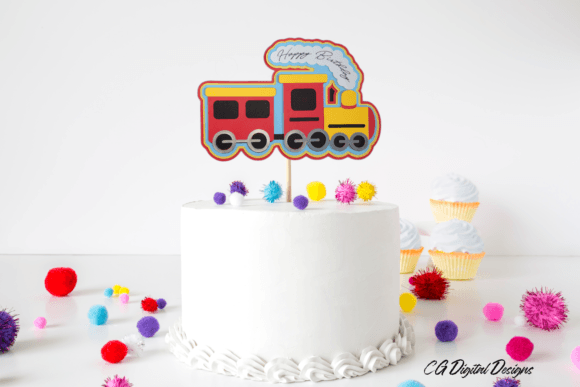 Train Happy Birthday Cake Topper - SVG