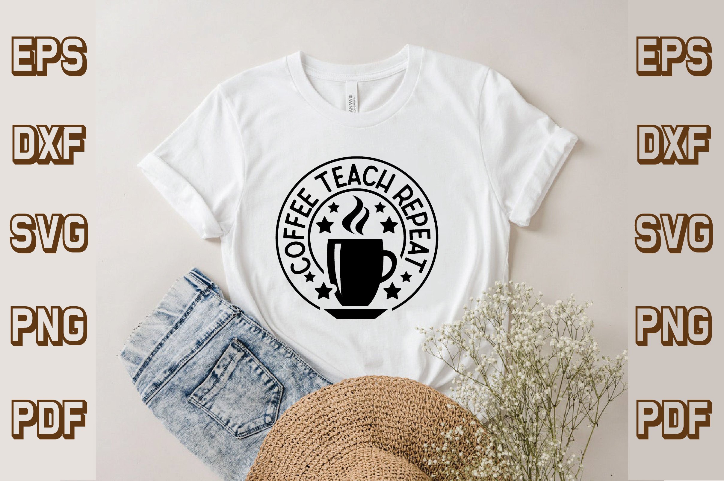 Coffee Teach Repeat Svg Designs Graphic by Svg Design Hub · Creative ...