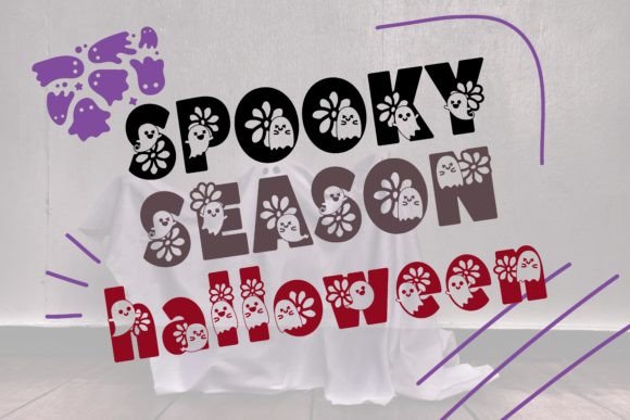 Floral Ghost Font PNG with transparent background - Preview 1