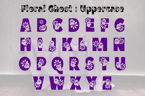 Floral Ghost Font PNG with transparent background - Preview 2