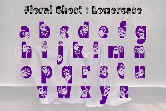 Floral Ghost Font PNG with transparent background - Preview 3
