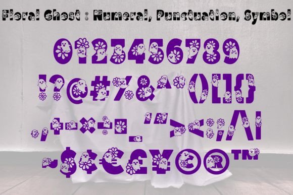 Floral Ghost Font PNG with transparent background - Preview 4