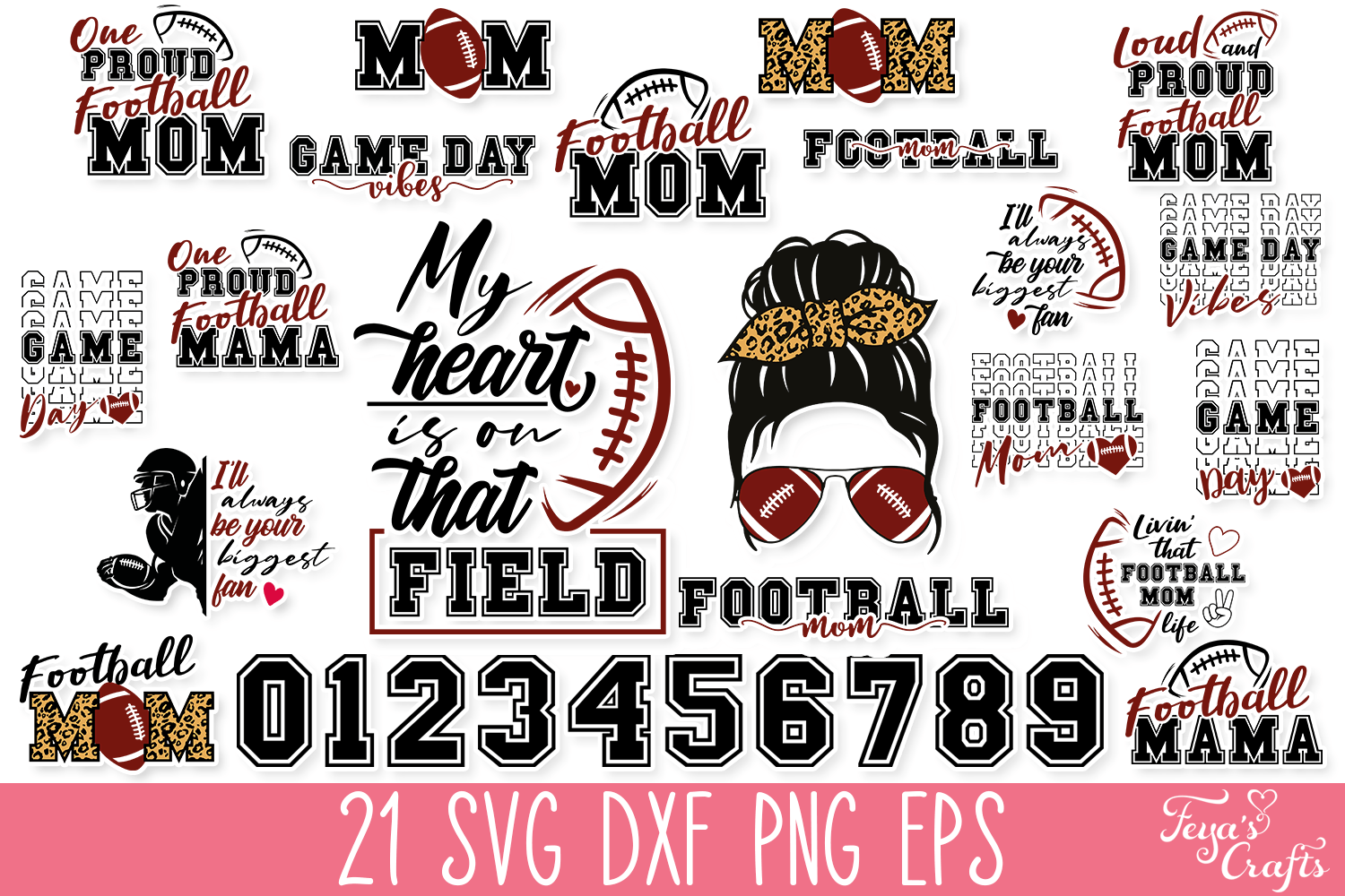 Football Mom SVG Quotes Bundle Graphic by Anastasia Feya · Creative Fabrica
