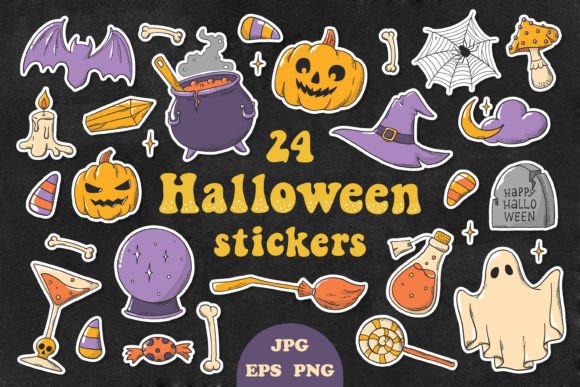 HALLOWEEN Stickers EPS / PNG / JPG