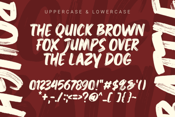 Rough Battle Font PNG with transparent background - Preview 1