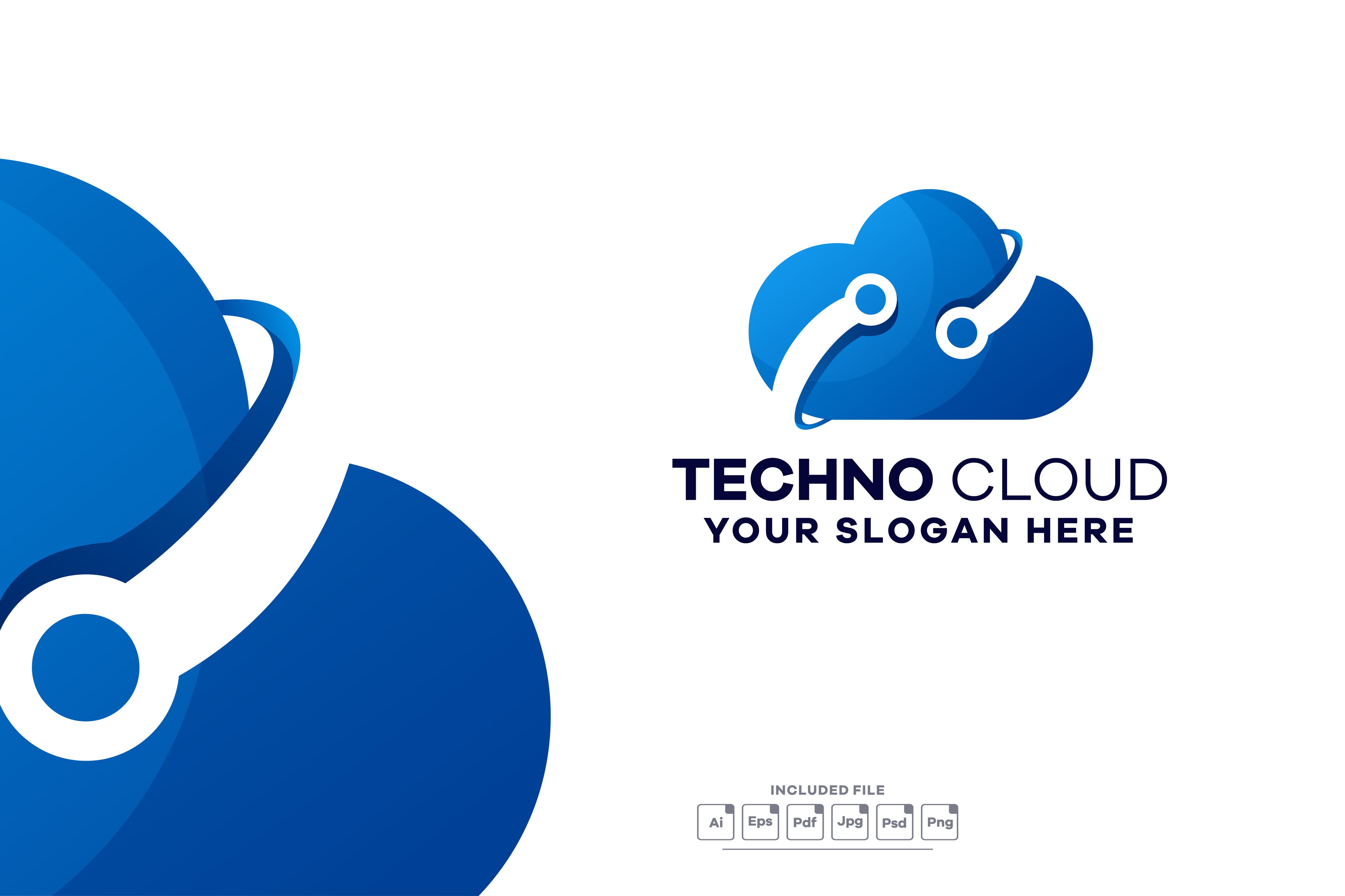 Technology Cloud Gradient Logo Template Graphic by yuanesei · Creative ...