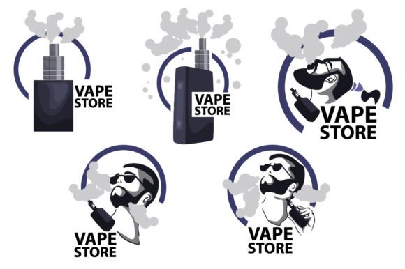 Vape Store Logo Design Template Graphic by Ton28 Studio · Creative Fabrica