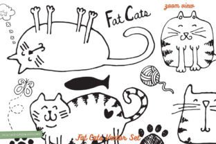 Fat Cat Vector File Fat Cats Vector Set Graphic by HG Designs · Creative Fabrica