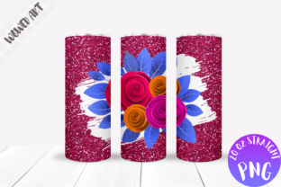 Glitter Rose 20 Oz Skinny Tumbler Wrap Graphic by CraftSvgs · Creative ...