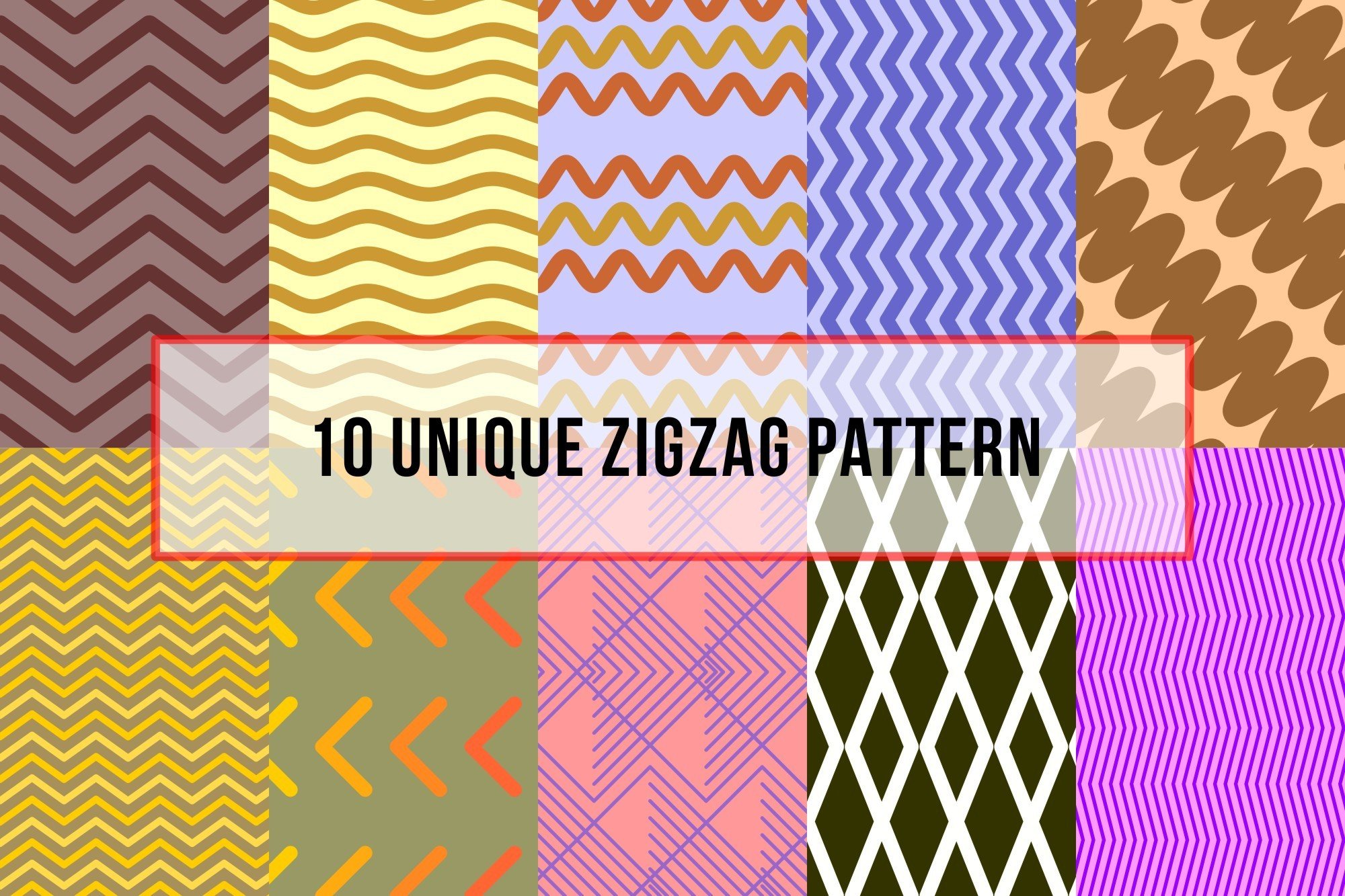 10 Unique Zig Zag Patterns Graphic by JM Graphics · Creative Fabrica