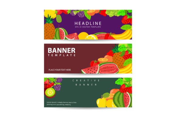 Advertising Banner with Fresh Fruit Grafik Druck-Vorlagen Von Jaka Sembung