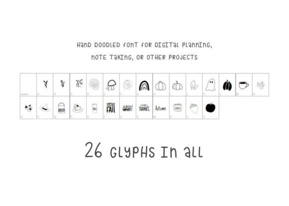 Autumn Dingbats Font PNG with transparent background - Preview 2