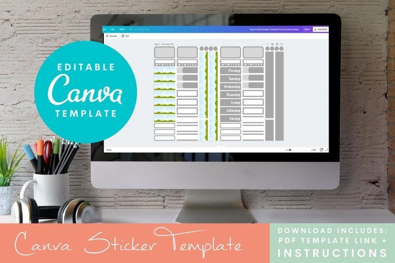 Canva Label Planner Sticker Template
