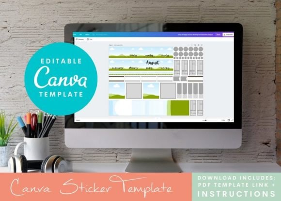 Canva Monthly Planner Sticker Template