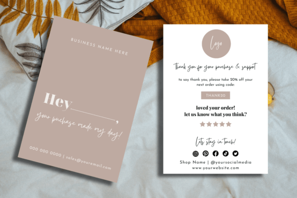 Editable Canva Business Thank You Card