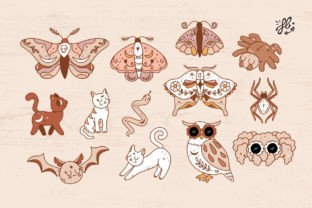 Groovy Retro Halloween - Clipart Bundle Graphic by huxmay · Creative ...