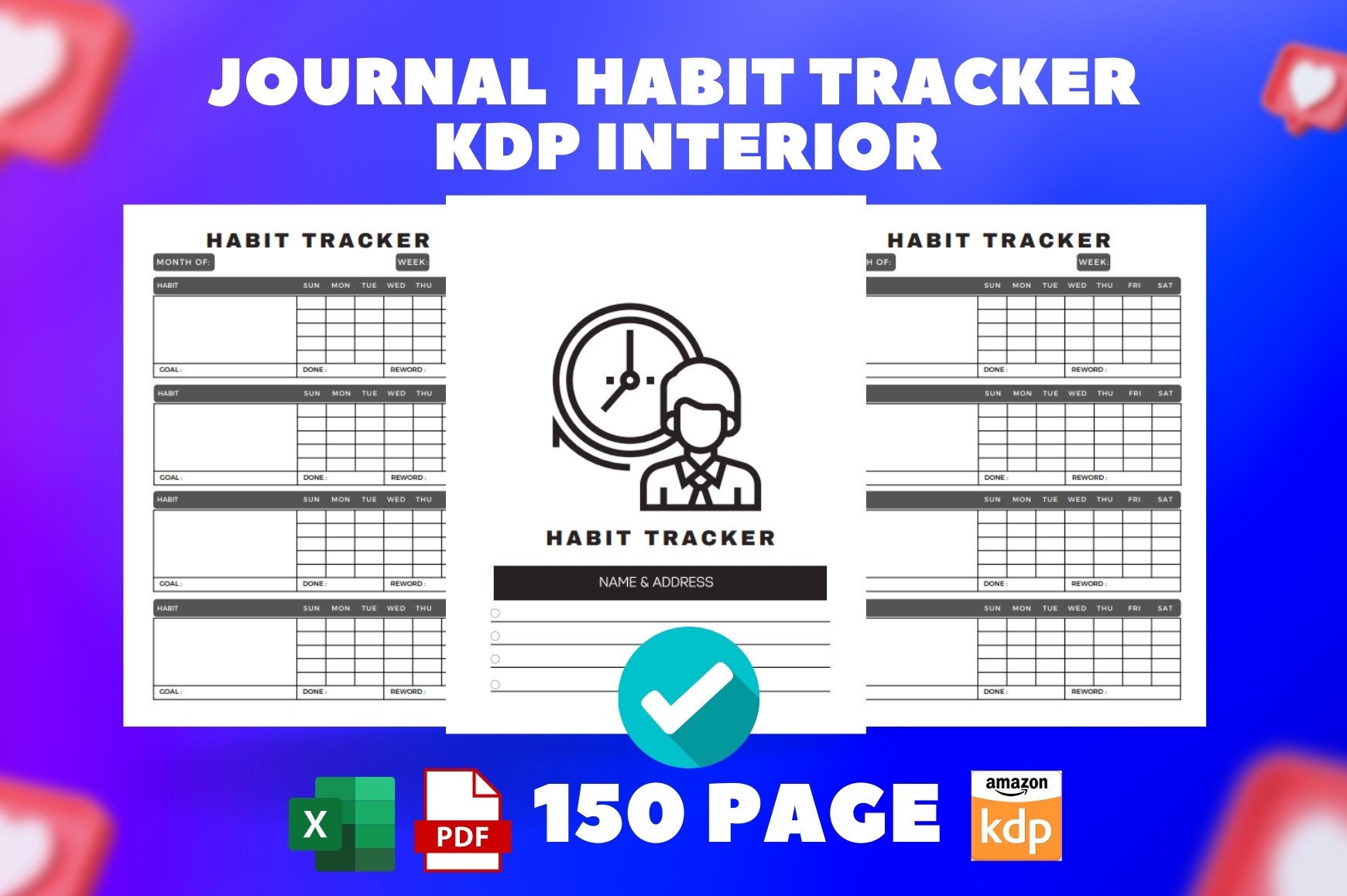 KDP Interior Journal - Habit Tracker Graphic by afdal.design · Creative ...