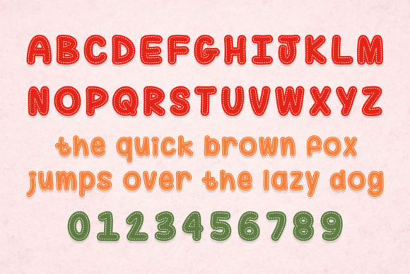 Quirky Stitch Font PNG with transparent background - Preview 1