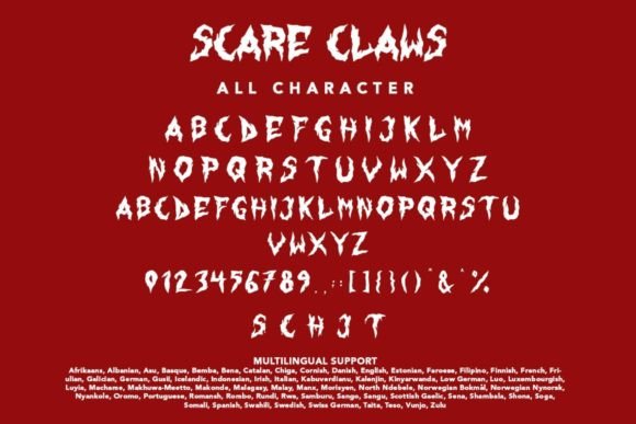 Scare Claws Font PNG with transparent background - Preview 6