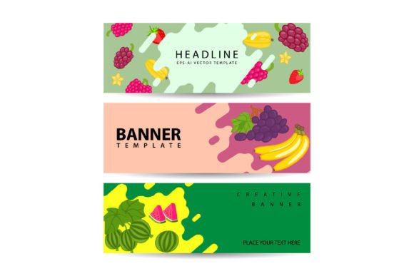 Social Media Banners - Market Summer Fruit Graphic Print Templates By Jaka Sembung