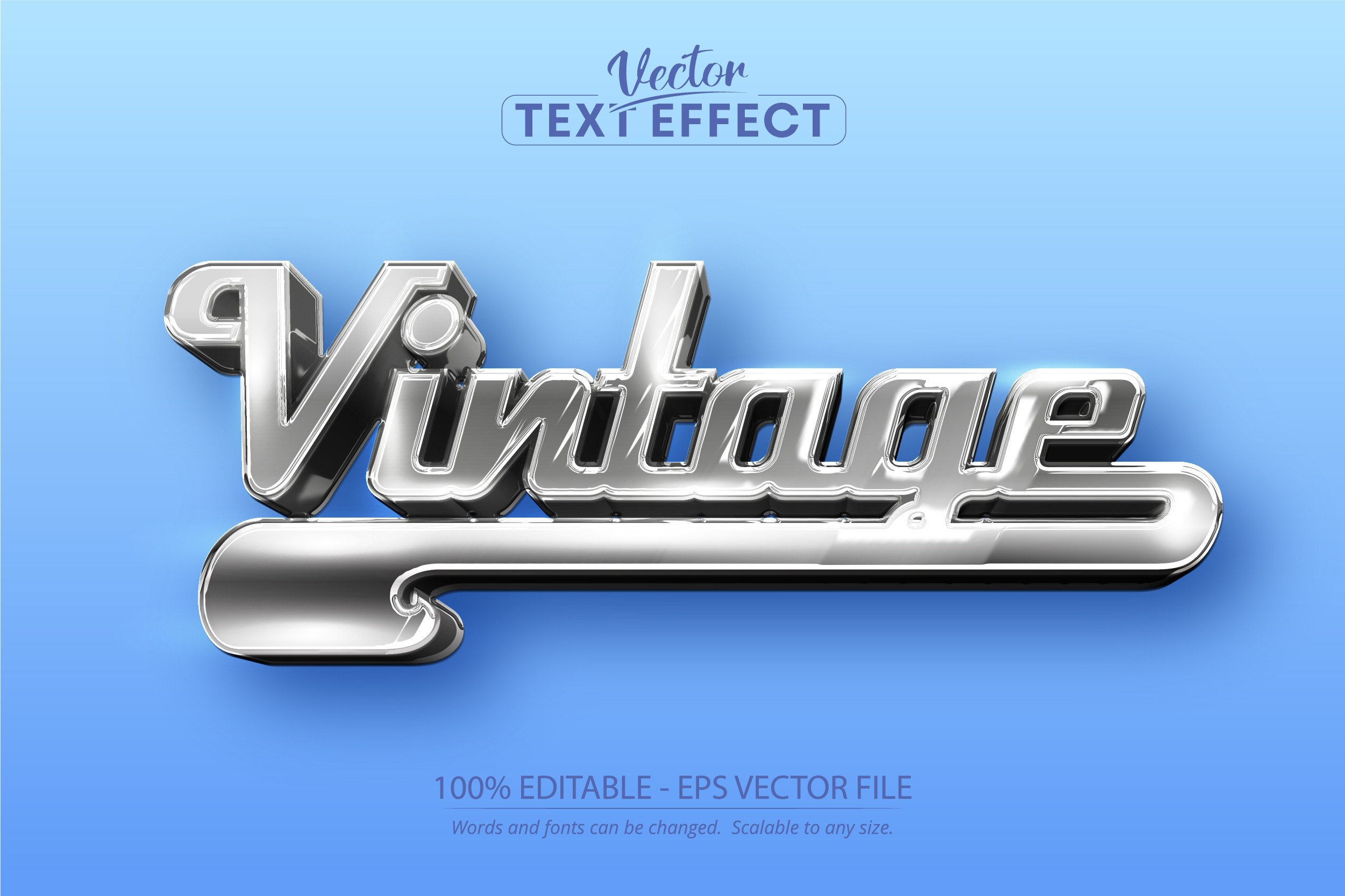 Vintage Classic Car Text Effect, Silver Graphic by DesignVectx ...