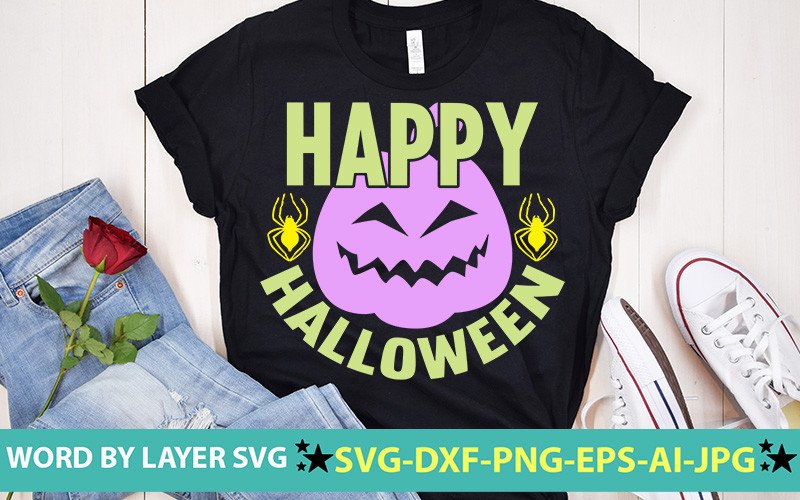 Happy Halloween SVG CUT FILE Graphic by Craft Palette · Creative Fabrica