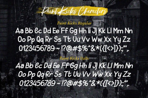 Paint Kicks Font PNG with transparent background - Preview 3