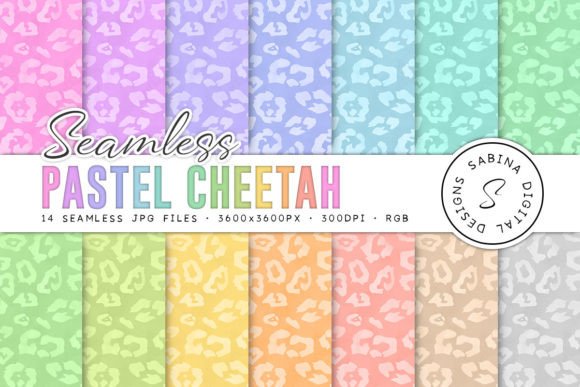 Pastel Cheetah Seamless Patterns