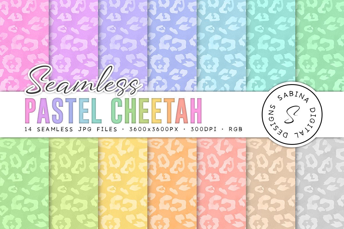 Pastel Cheetah Seamless Patterns