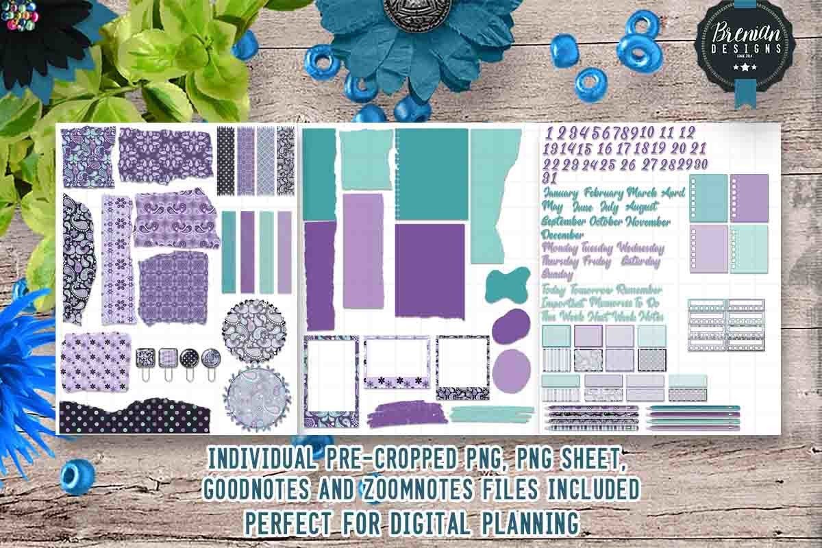 Purple Paisley Bullet Journal Stickers Graphic by Bren Wotherspoon ...