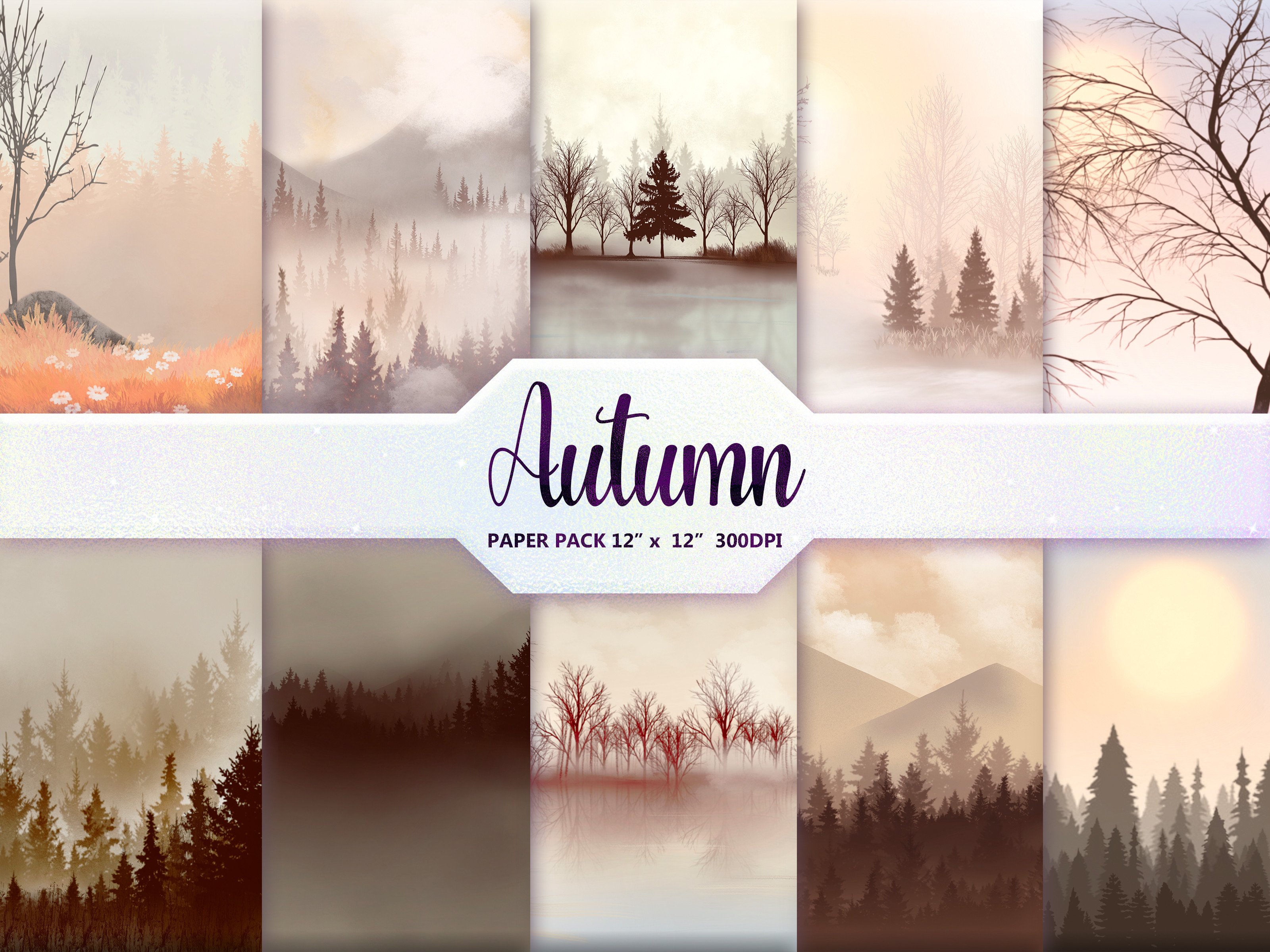 Autumn Mood Digital Paper Pack Graphic by DifferPP · Creative Fabrica