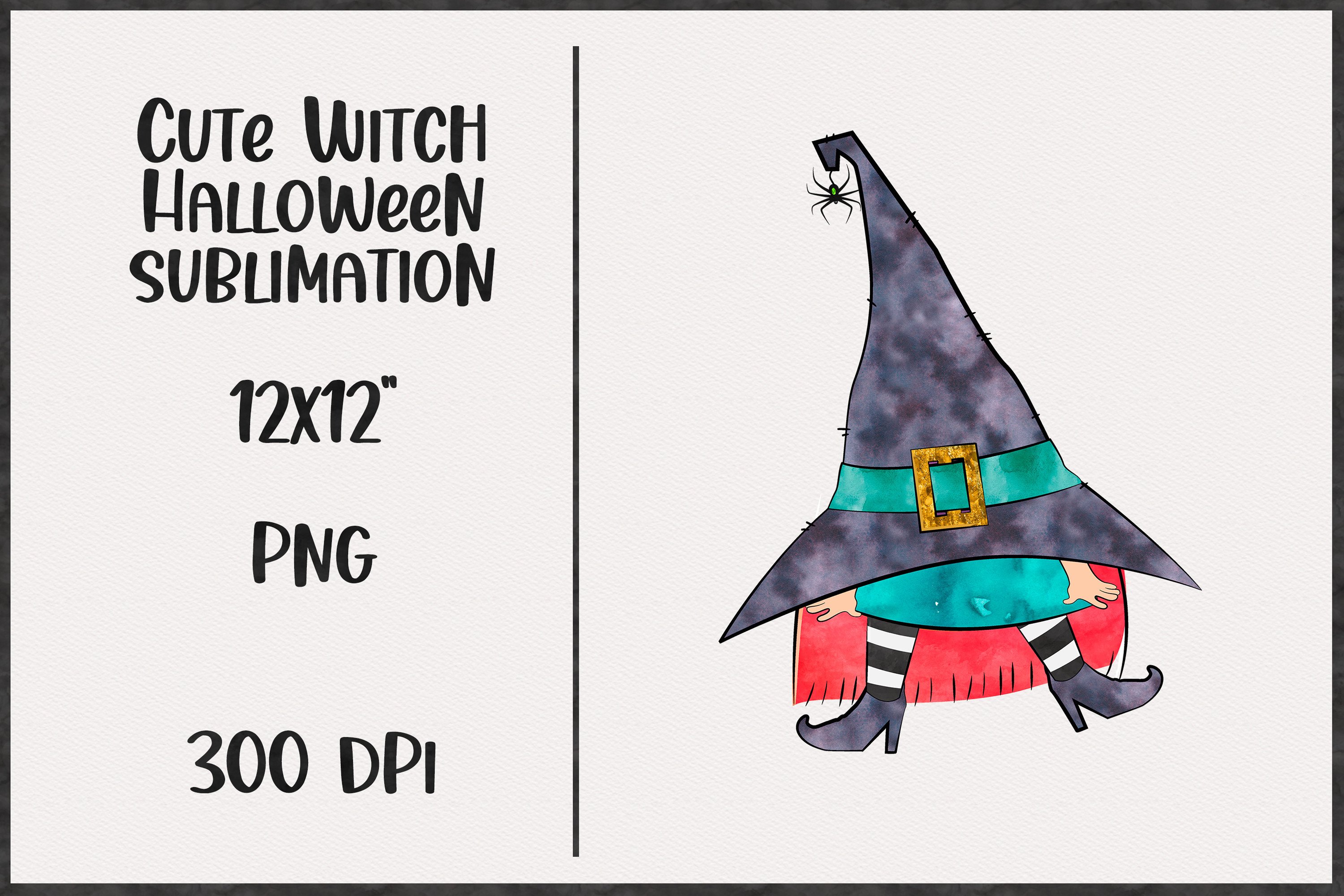 Cute Halloween Witch Sublimation Design. Graphic by NadineStore ...