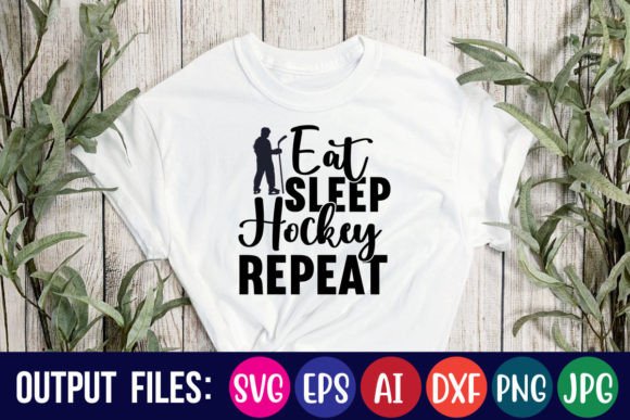Eat Sleep Hockey Repeat Grafika Projekty Koszulek Przez creative mass