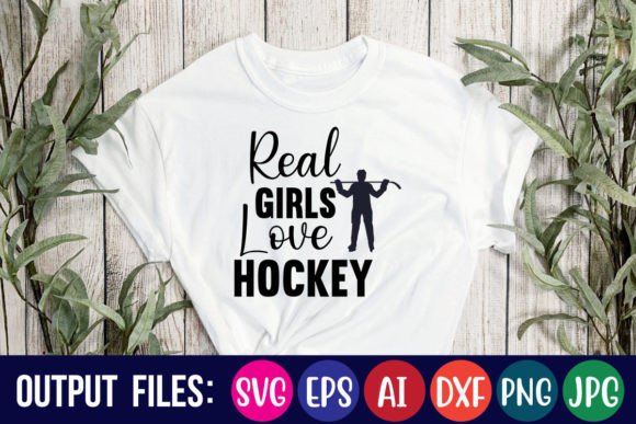 Real Girls Love Hockey Grafika Projekty Koszulek Przez creative mass