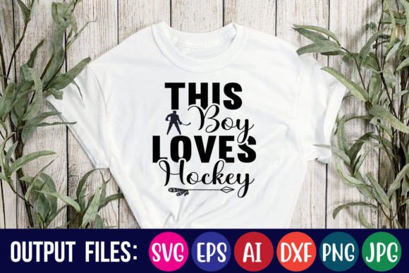 This Boy Loves Hockey Grafika Projekty Koszulek Przez creative mass