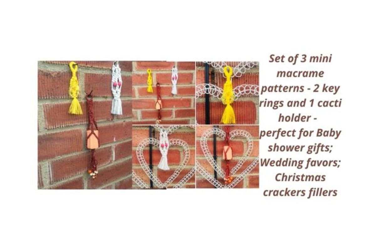 Boho Wedding Favors Trio Macrame Pattern