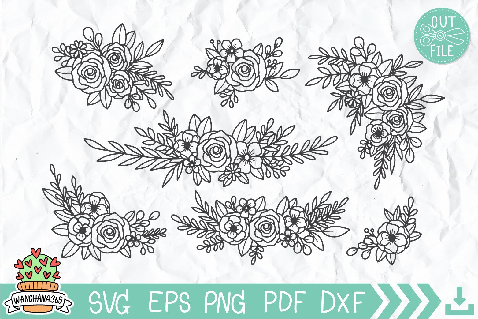 Flower SVG, Floral Svg, Floral Bundle