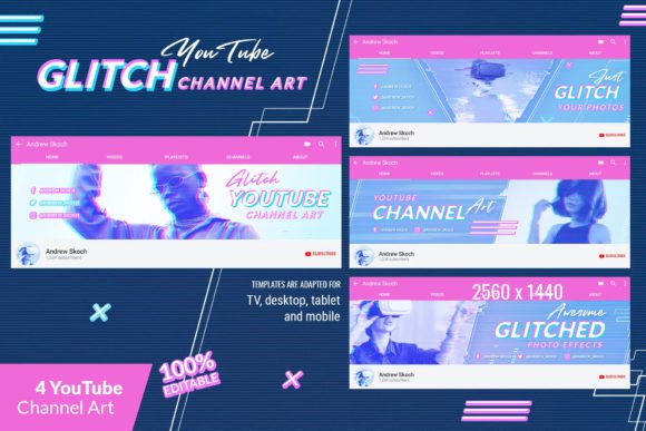 Glitch YouTube Channel Art
